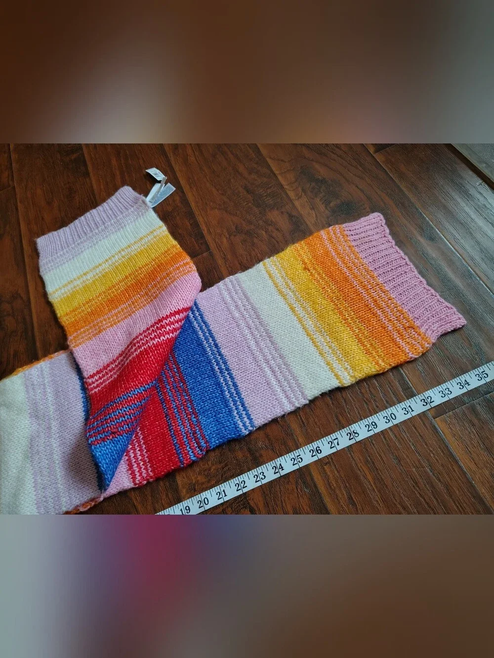 Old Navy Multicolor Striped Knit Scarf — Pink, Orange, Yellow, Blue, Red